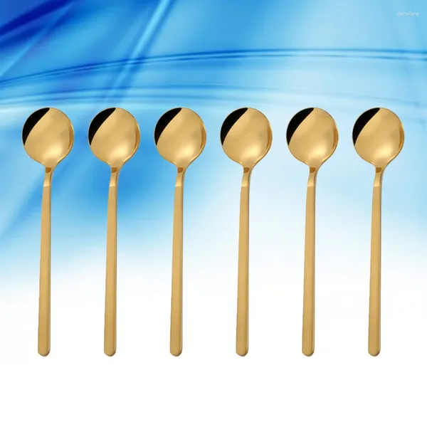 Colheres de café 6 pçs mini colher de chá de aço inoxidável mistura cucharas para postres colheres de agitação