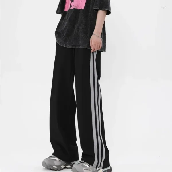 Pantaloni da uomo Moda Americana Semplicità Casual Gamba Dritta Uomo Primavera Autunno Coreano Y2k Pista Hip Hop di Strada Personalizzata