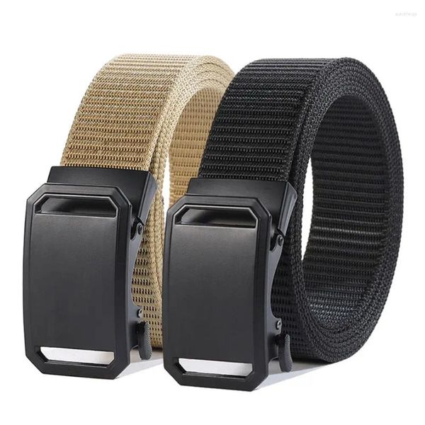 Cinture Cintura intrecciata in nylon stile selvaggio semplice Cintura business casual in tela con fibbia automatica