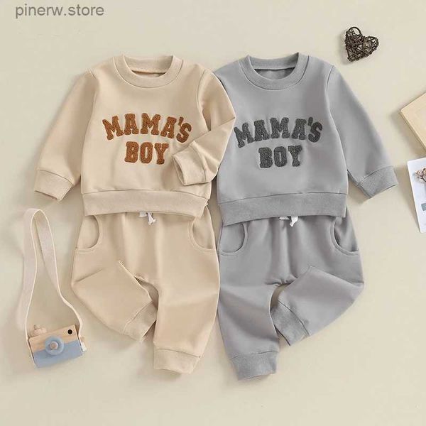 Set di abbigliamento Lioraitiin 0-3Y Neonato Neonato Autunno Inverno Abiti Lettera Felpa girocollo Pantaloni casual Set 2 pezzi Vestiti