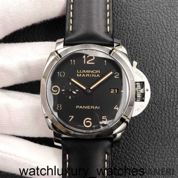 Panerais Sapphire 2024 Designer-Uhrenfabrik Pam Mirror Automatikwerk Größe 44 mm Rindslederarmband Vri9