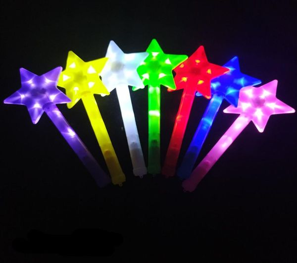Светодиодные палочки с пятиконечной звездой, флуоресцентная палочка, детская игрушка, красочные излучающие реквизит для концертной вечеринки, флэш-палка 02018 2486613