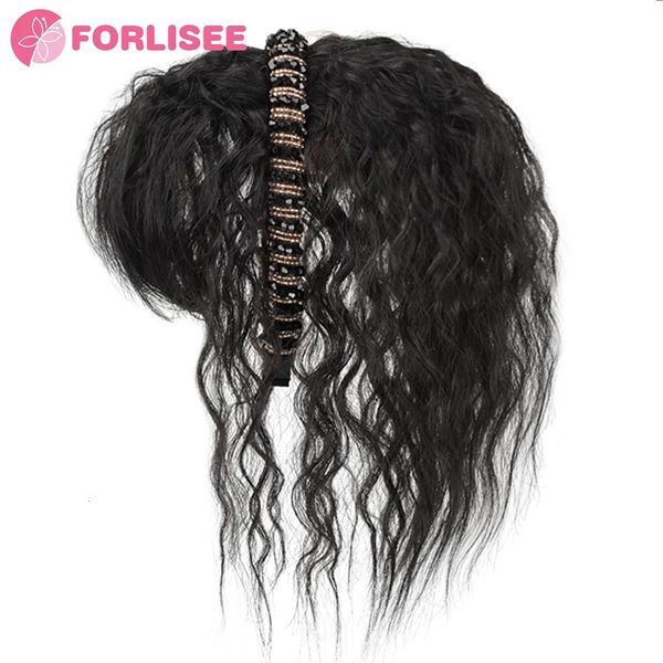 FÜR Zopf-Stirnband, Pony, synthetischer Pony, Haar, künstliche Fransen, natürliches Haar, zum Anklipsen von Haarteilen für Frauen, unsichtbar, natürlich, 240118