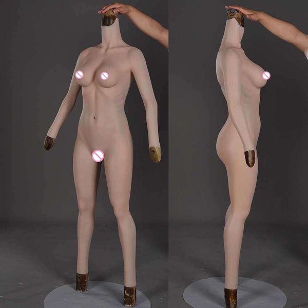 Acessórios de fantasia Crossdresser forma de peito Bodysuit vestido cosplay traje com peitos enormes gay shemale homem uma peça de corpo inteiro peitos de silicone terno