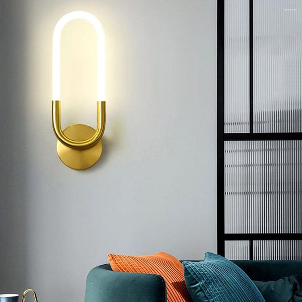 Lâmpada de parede LED Luz Simples Criativo Interior Decoração de Casa Villa Quintal Banheiro Quarto Corredor Cabeceira 360 ° Brilho Acrílico