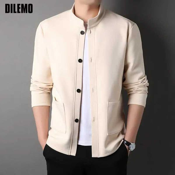 Jaquetas masculinas de alta qualidade nova marca designer casual moda masculina jaqueta gola única blusão casacos estilo coreano roupas masculinas j240125