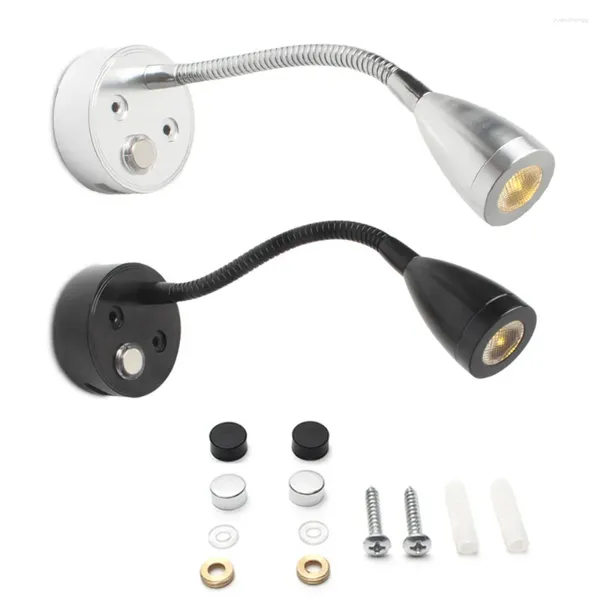 Lâmpadas de parede Lâmpada de leitura LED GOOSENCECK Controle de toque advertido com saída USB Luz noturna de alumínio para o quarto Home da sala de estudo