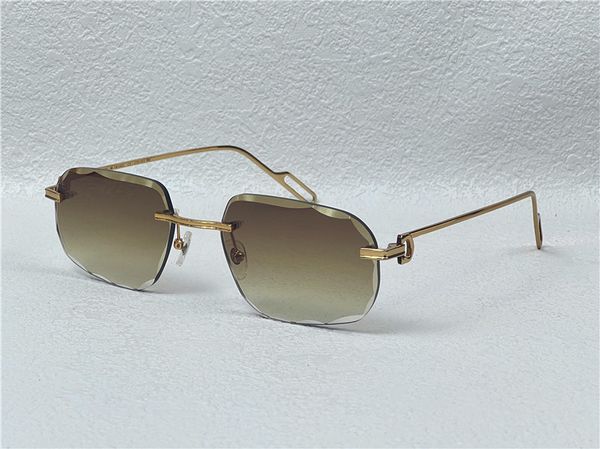 Sonnenbrille Damen Vintage Piccadilly unregelmäßige Brille 0115 randlose Diamantschliff-Linse Retro-Mode Avantgarde-Design UV400 helle Farbe Dekoration Sommerbrille