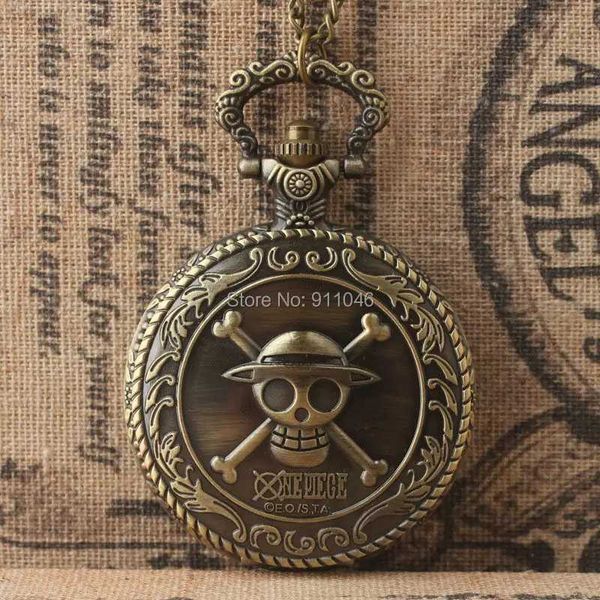 Relógios de bolso 50 pçs/lote Vintage Bronze Piratas do Caribe Pockt Antigo Mostrador Branco Bolso es Camisola Corrente Presente es