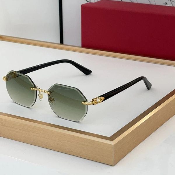 Солнцезащитные очки 2024 без оправы для мужчин и женщин, универсальные, классический дизайн, UV400, красивый, уникальный