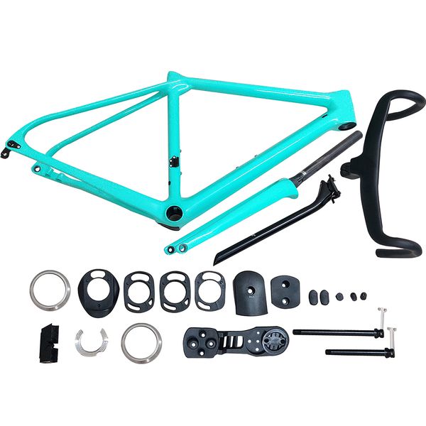 Specialissima RC NEUER Rahmen, leichter Fahrrad-Carbon-Rahmen, Scheibenbremse, Fahrrad-Rahmenset, Disk-Straßen-Racing-Rack mit Lenker