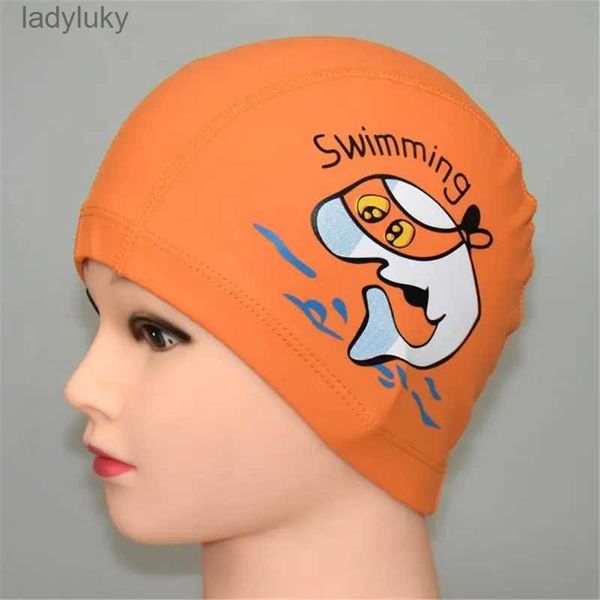Yüzme kapakları yüzme kapak sevimli kız çocuk çocuklar için su geçirmez elastik yüzme havuzu şapkası banyo kapakları gorro natacion dalış şapka çocuk yüzme kapl240125
