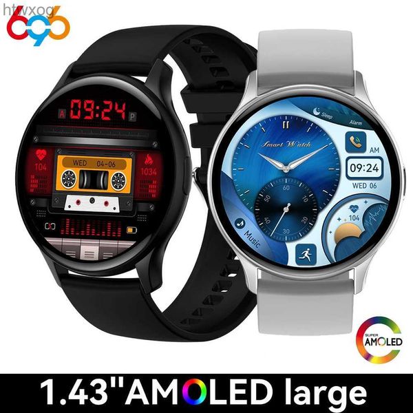 Smartwatches Herren Smart Watch 1,43 AMOLED Blue Tooth Anruf Herzfrequenz Always on Display Armband Damen Fitness Sport Wasserdicht NFC Smartwatch YQ240125
