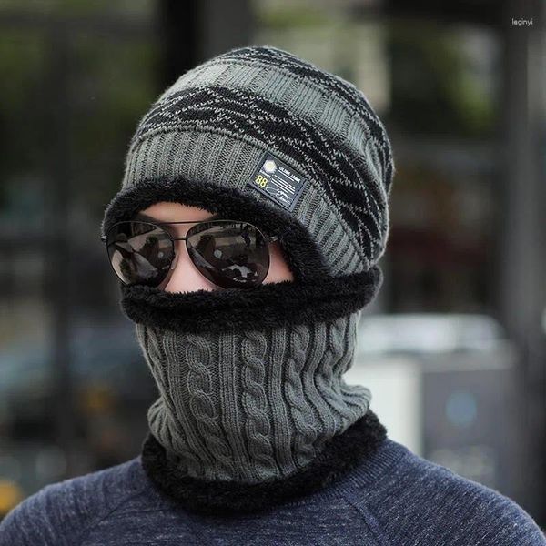 Cappello invernale per uomo e donna Sciarpa di lana Berretti Passamontagna Maschera Cofano Cappello lavorato a maglia