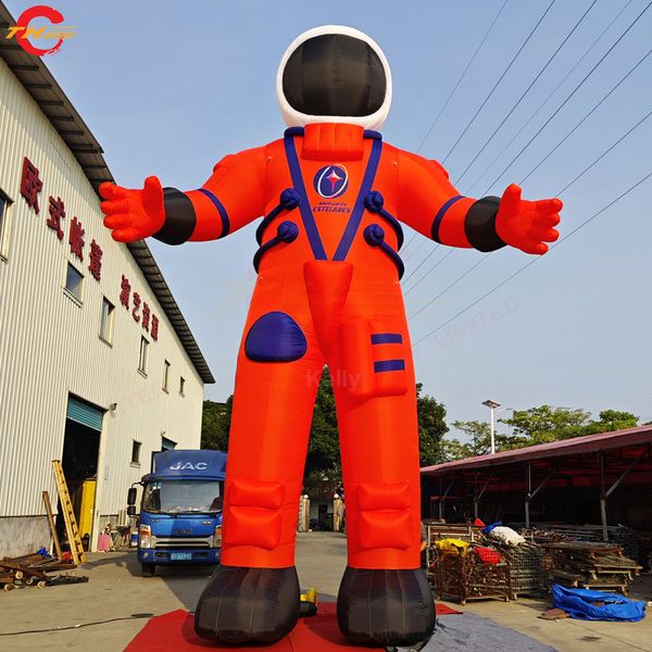 Atividades ao ar livre 8mH (26 pés) Com soprador publicitário astronauta inflável gigante Spaceman balão de ar de desenho animado com luz LED para venda-B