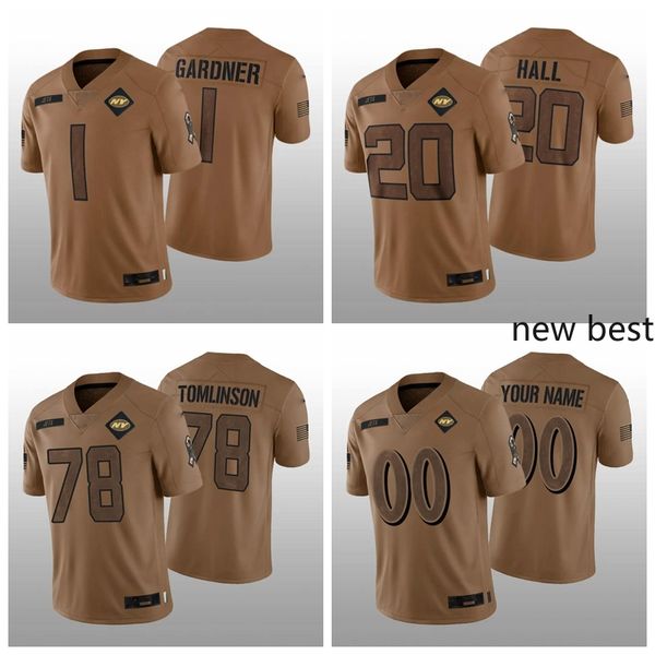 1 Ahmad Sos 20 Breece Salonu New York'''jets''''Mens Kadın Gençlik 78 Laken Tomlinson 2023 SEVİYE SINIRLI FUTBOL FUTBOK JERSEY