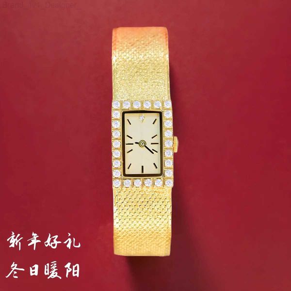 Andere Uhren 2024 neue Damen-Antike-Diamant-Intarsien-Luxus-Vintage-Schmuck-Stahl Hochwertige quadratische heiße Verkaufsgeschenk-Dame