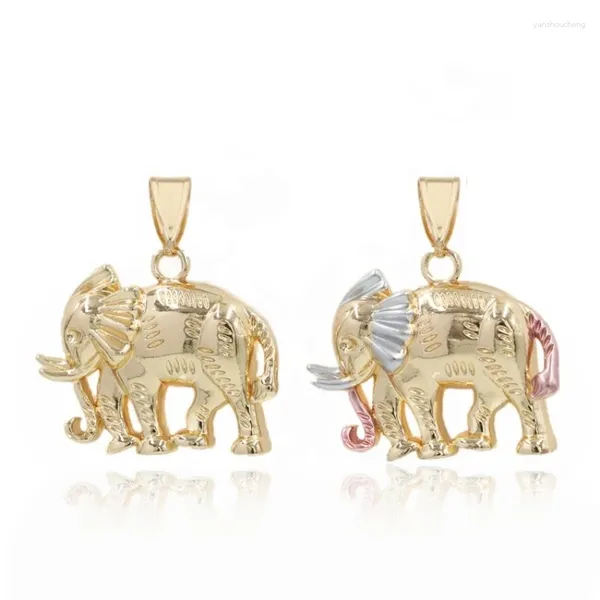 Ожерелья с подвесками, модная распродажа, позолоченное трехцветное ожерелье с изображением животных 18 карат, ожерелье со слоном для мужчин и женщин, подарок для вечеринки