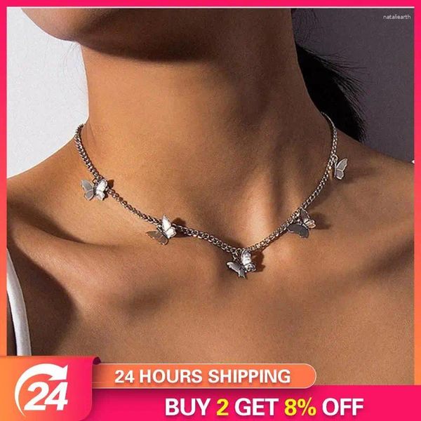 Ketten Schmetterling Anhänger Halsketten Mini Schmetterlinge Tropfen Böhmische Frauen Kurze Kette Halsband Schlüsselbein Halskette Mode Schmuck