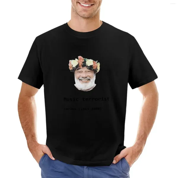 Herren Polos Carlos Music Terrorist T-Shirt Plus Size Tops Ästhetische Kleidung Vintage Schwergewichts-T-Shirts für Männer