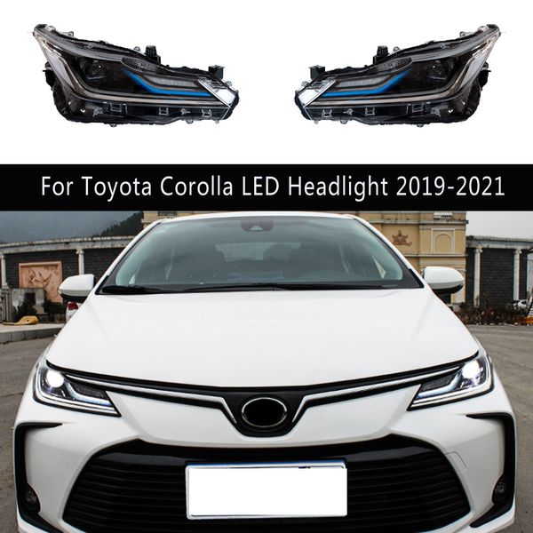 Для Toyota Corolla светодиодная фара в сборе 19-21 дальний свет линзы проектора «ангельские глазки» дневные ходовые огни автомобильные аксессуары