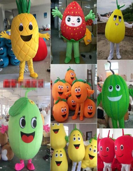 2018 Costume della mascotte della frutta Mela zucca limone anguria costume del fumetto adulto bambini taglia vestito operato dal partito3428491