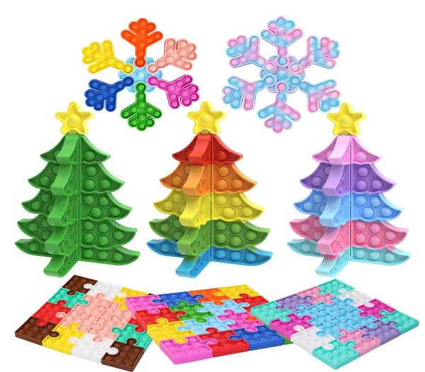 Giocattolo Jigsaw Controllo dei roditori Pioneer Fai da te Fiocco di neve Cubo Cucitura Albero di Natale Puzzle desktop per bambini Bolla per dita Regalo di Natale3189289