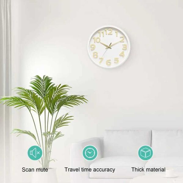 Duvar Saatleri Oda Duvar Saati 12 inç Sessiz Duvar Saati 3D Numaralar Ekran Pil Doğru Zaman Tekeer Oda Yatak Odası Ofis