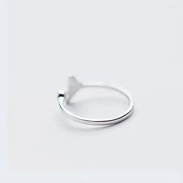 Cluster-Ringe, massiver Ring aus 925er-Sterlingsilber, exquisiter Walschwanz, schlichtes Band, verstellbar