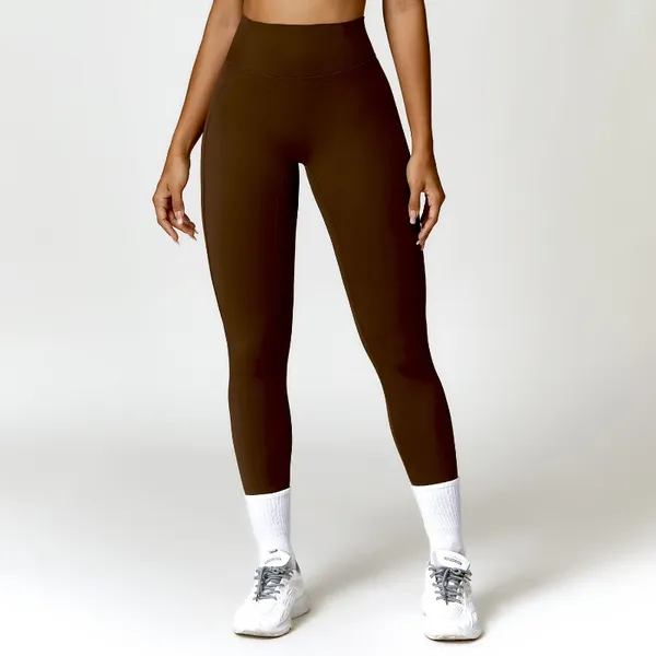 Pantaloni attivi Leggings da palestra Donna Push Up Yoga Collant sportivi a vita alta 2024 Leggins in Lycra Mujer Pilates Abbigliamento Abbigliamento da allenamento Marrone Blu