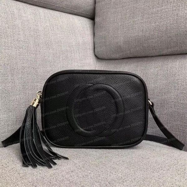 Preto bolsa de ombro bolsas carteira bolsa feminina crossbody soho saco disco franjas mensageiro sacos bolsa 22cm corpo cruz feminino purs305w