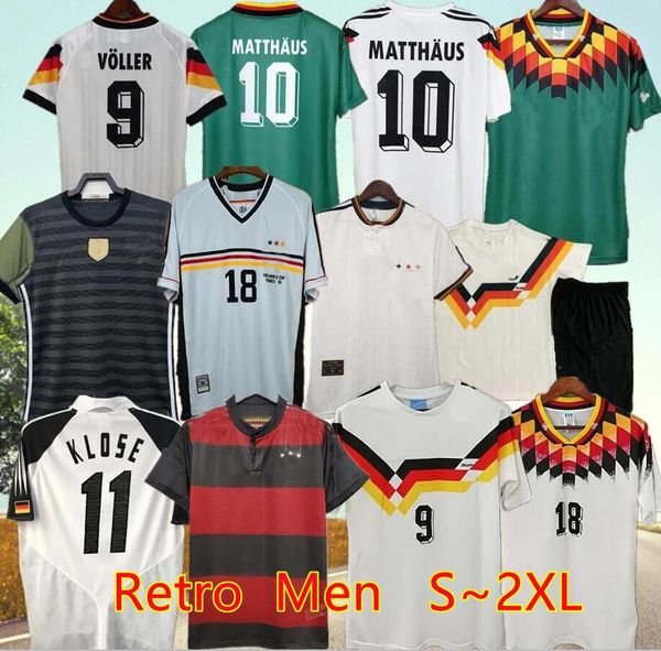 Camisas de futebol vintage da Alemanha 1990 1992 GOTZE KLOSE 1994 1998 1988 Retro Littbarski BALLACK KLINSMANN Matthias 1996 2004 Matthaus Hassler Bierhoff KLOSE camisa