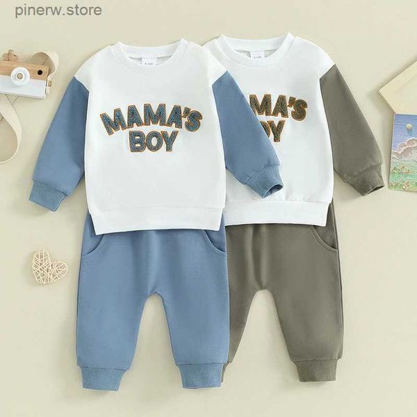 Set di abbigliamento Bambino Neonato Completo Casual Fuzzy Lettera mamas boy Felpa Pantalone Set vestiti per neonati a maniche lunghe