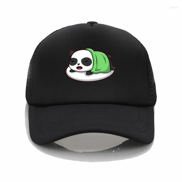 Bonés de bola moda bonito chapéus verão sono panda boné de beisebol homens mulheres ajustável snapback sunshade pai chapéu