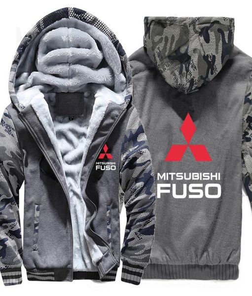 Mitsubishi Fuso Felpe con cappuccio Giacca invernale con maniche mimetiche Uomo Fleece Mitsubishi Fuso Truck Felpe7281236