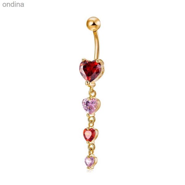 Кольца с пуговицами для пупка KUNIU, 1 шт., модное кольцо в форме сердца с цирконием, женское кольцо для пирсинга, украшения для тела YQ240125