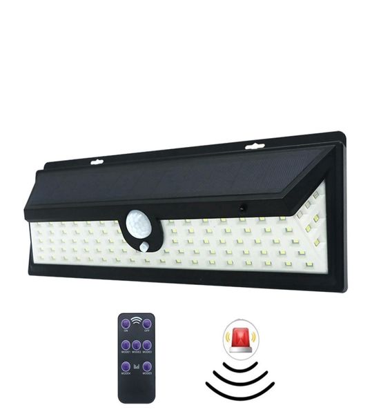 Edison2011 Novo 92 LEDs Luz de parede solar com função de alarme 1200LM Lâmpadas solares externas super brilhantes 3 modos de trabalho PIR Inducti humano8562518