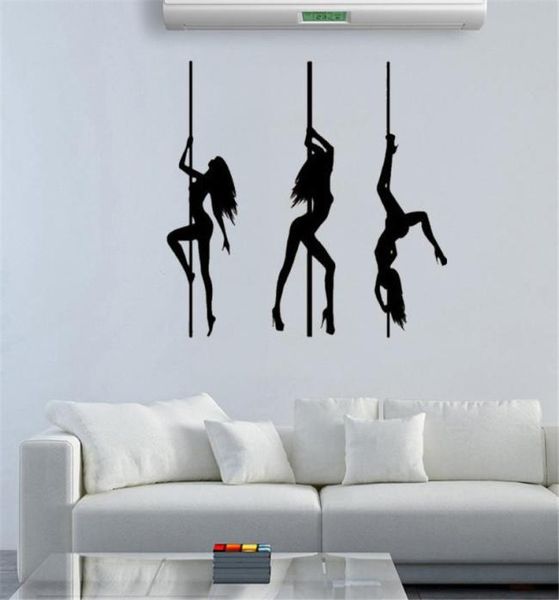 Adesivi murali Pole Dancing Carta da parati Sport Decalcomania impermeabile revocabile per soggiorno Camera da letto Murale Dw50595464994