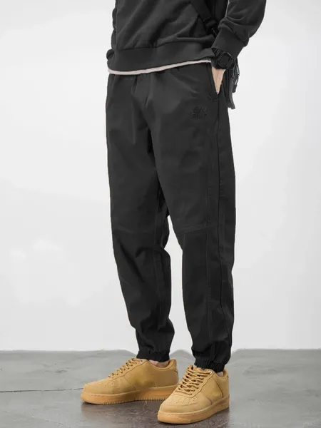 Pantaloni da uomo Pantaloni cargo eleganti e solidi con tasche Abbigliamento inferiore traspirante causale per passeggiate in città Appeso per strada all'aperto