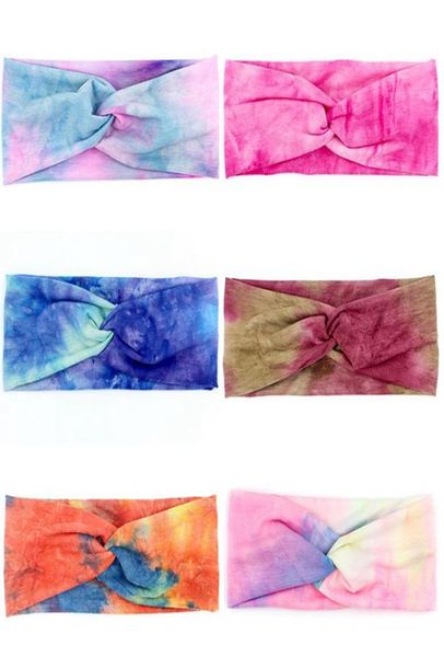 Mulheres headbands headwraps tie dye turbante hairbands moda acessórios para o cabelo correndo bandana esportes hairband 6 estilos kka79875810085