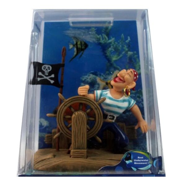 WinAqum Decorazione sottomarina JOLLY ROGER ORNAMENTO DI AERAZIONE Decorazione per acquario Fish Tank Wa93 240124