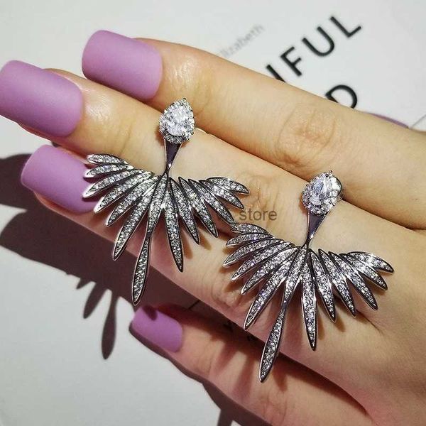 Stud 2023 Neue Luxus Flügel Der Engel Silber Farbe Koreanische Ohrringe Für Frauen Dame Jahrestag Geschenk Schmuck Groß Verkaufen E5892H240125