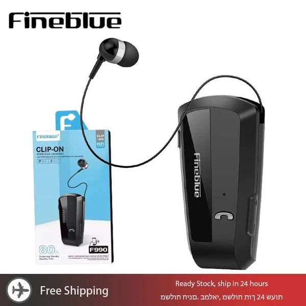 Kopfhörer Fineblue F990 Bluetooth-Ohrhörer Mono Wireless Referenzen Ohren in Lotus mit Draht Teleskop-Clip-on-Headset Vibration Auricular