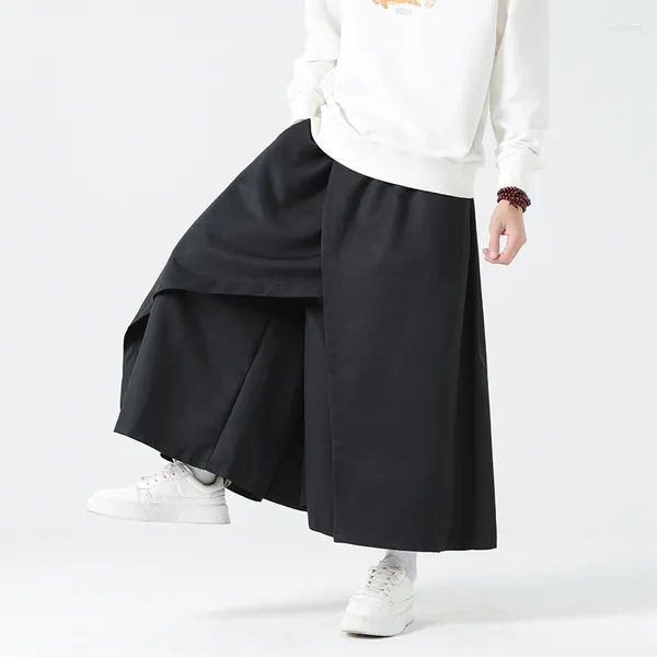 Männer Hosen 2024 Frühling Chinesischen Stil Männer Harajuku Mann Japanischen Kimono Männlich Streetwear Sommer Retro Schwarz Breite Bein Hosen