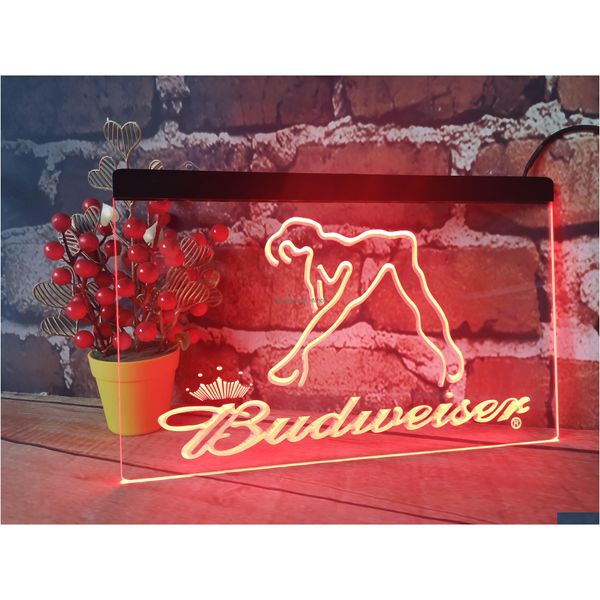 LED-Neonschild B02 Budweiser Exotic Dancer Stripper Bar Pub Club 3D-Schilder Licht Home Decor Crafts Drop Delivery Lights Beleuchtung Holida Dhrtb