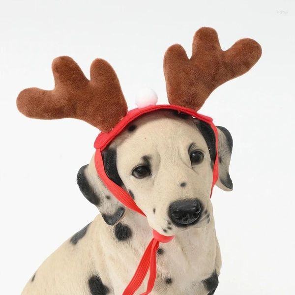 Vestuário para cães Suprimentos de Natal Elk Rena Antlers Headband Santa Hat Pet Cool Costume Headwear Acessórios