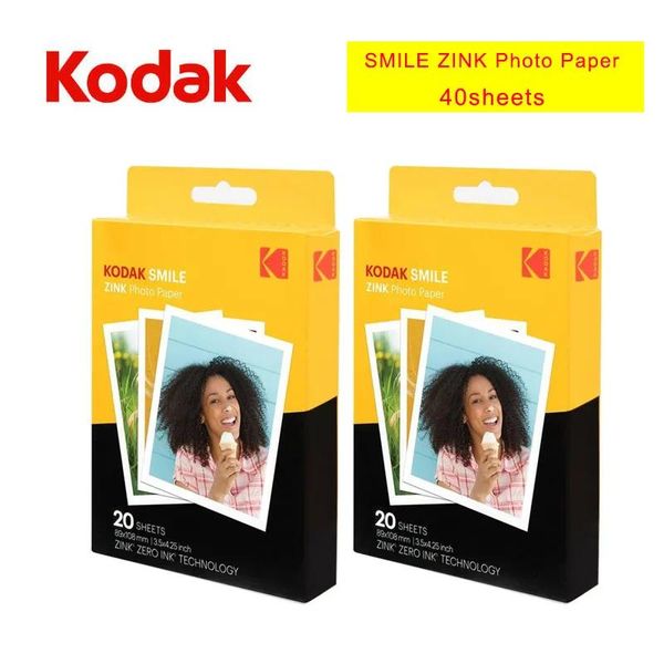 Papier Original Premium Kodak Zink Print Fotopapier (3,5 x 4,25 Zoll und 20 Blatt), kompatibel mit der Kodak Smile Classic Sofortbildkamera