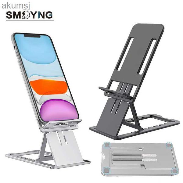 Tablet PC Stand Smoyng Alüminyum Alaşım Katlanabilir Taşınabilir Tablet Telefon Stand Tutucu Desteği 4-10.5 inç Cep Telefonu Masaüstü Montaj YQ240125