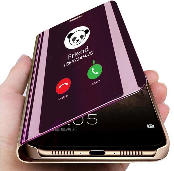 Зеркальный чехол для телефона Samsung Galaxy S10 S9 S8 Note 8 9, кожаный флип-защитный чехол Smart View для Samsung A30 A50 A6 A84648345