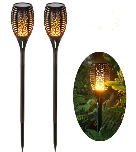 Edison2011 Torcia solare Illuminazione esterna Impermeabile Decorazione paesaggistica Torce a LED solari Luci da giardino con effetto fiamma1074256